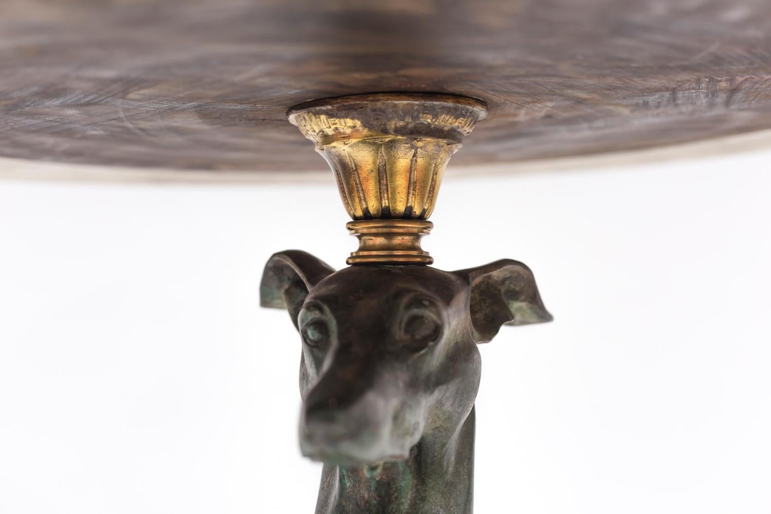 Greyhound Stand in Bronze and Marble, Early 20th Century In Good Condition In Saint-Ouen, FR