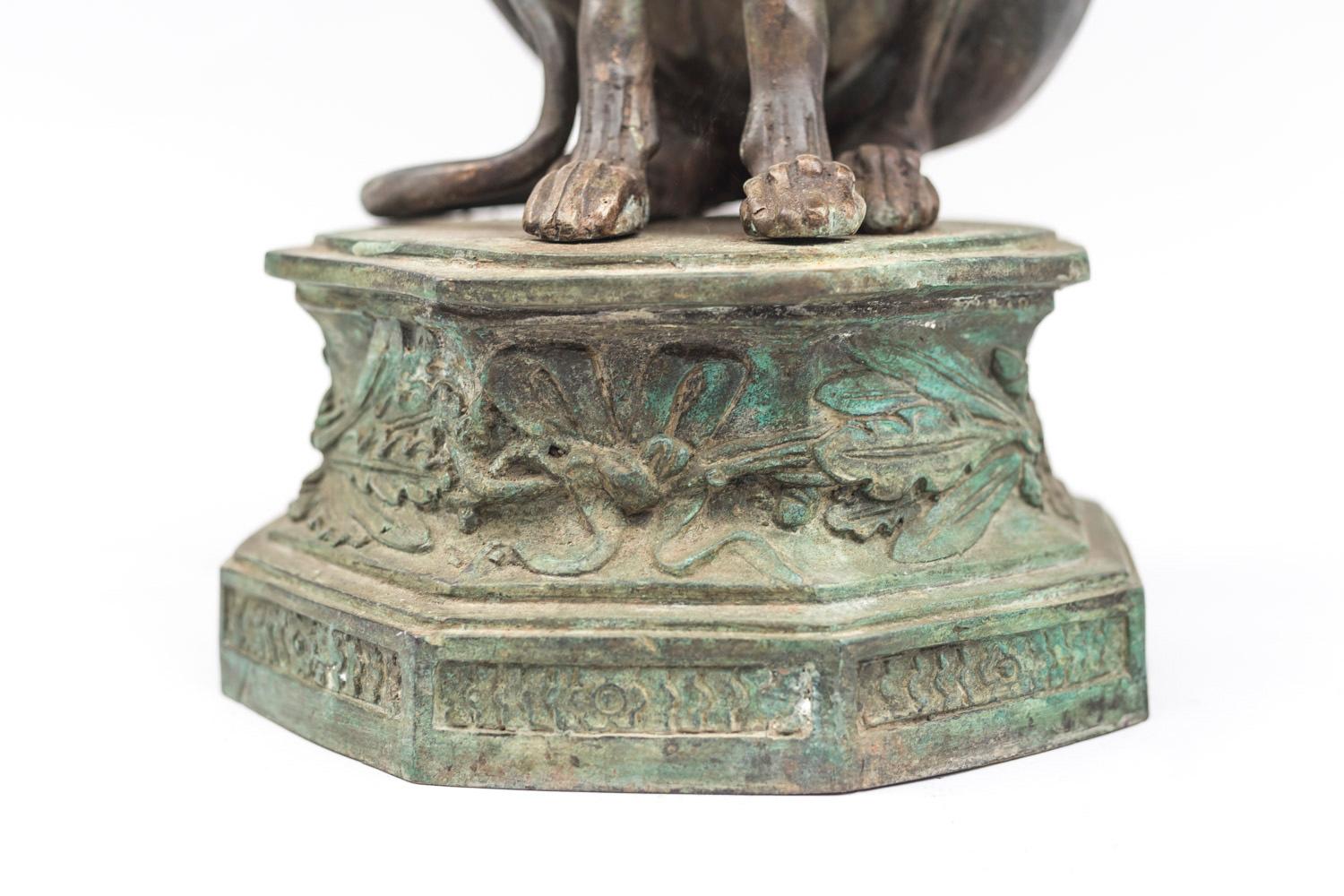 Greyhound Stand in Bronze and Marble, Early 20th Century 3