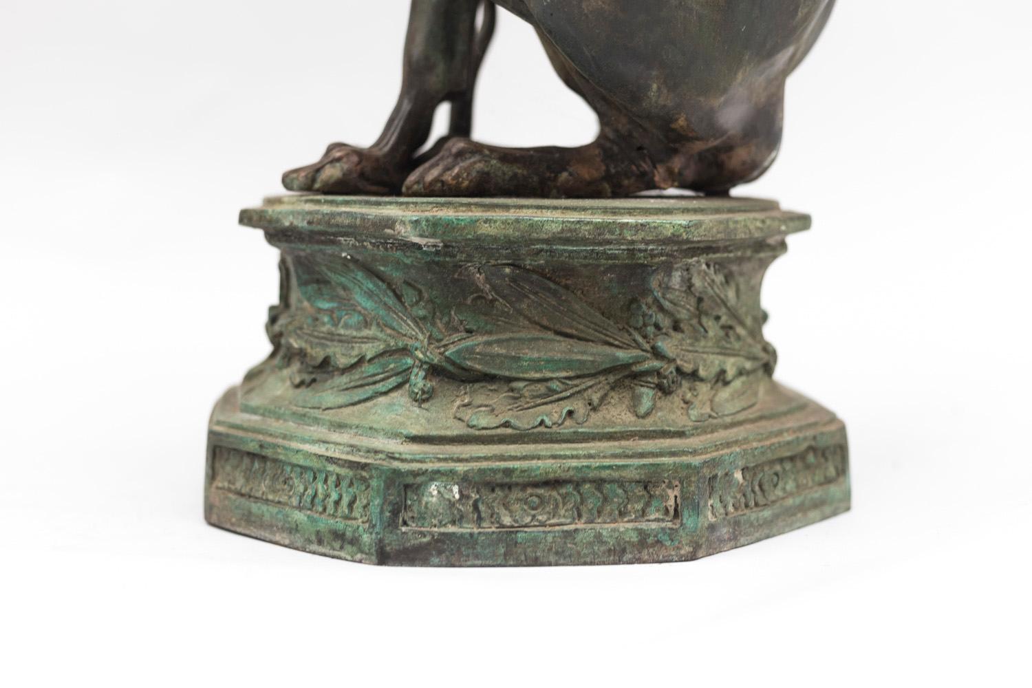 Greyhound Stand in Bronze and Marble, Early 20th Century 4