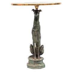 Greyhound Stand in Bronze and Marble, Early 20th Century