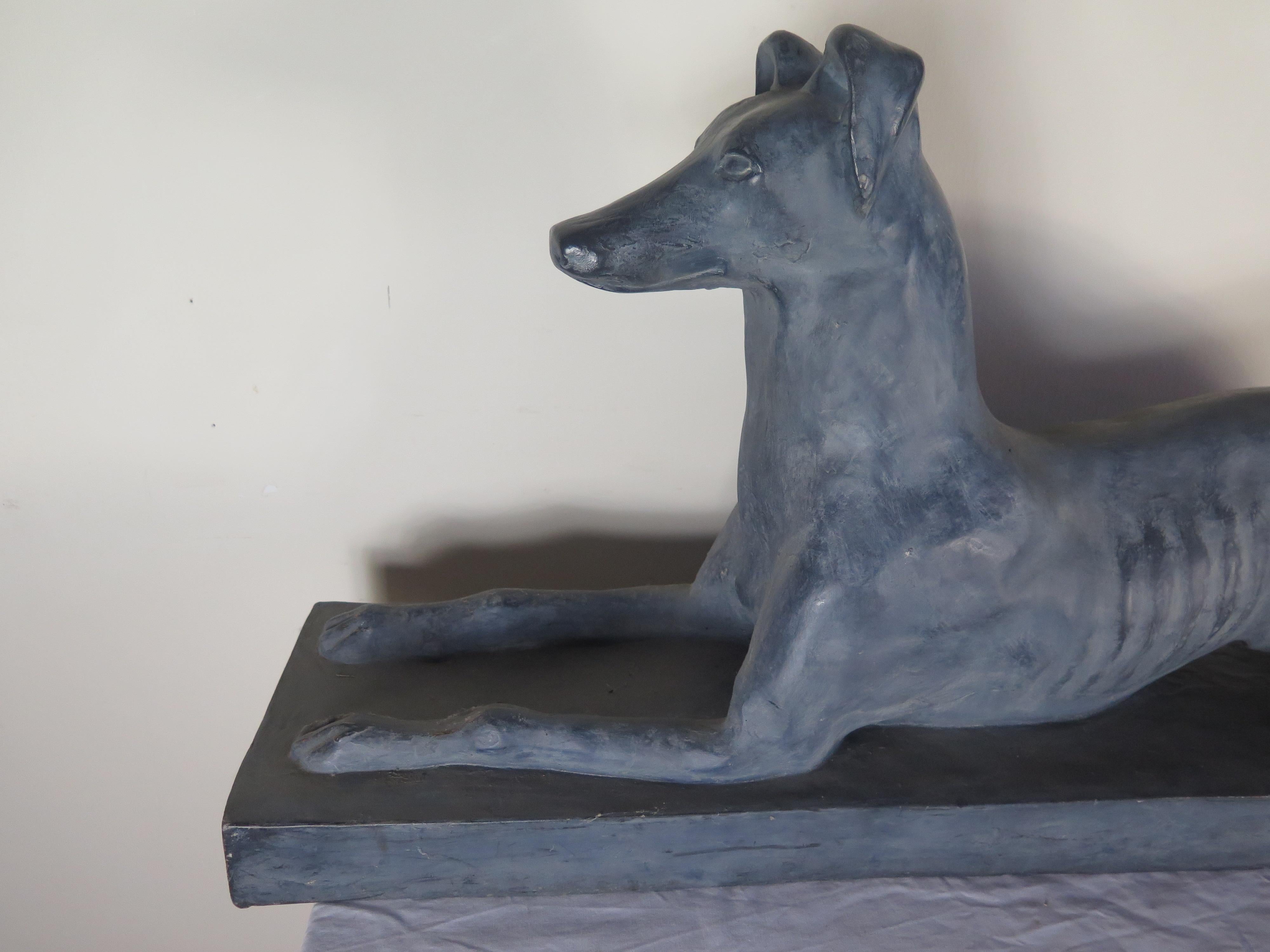 Marble resin greyhound statue.