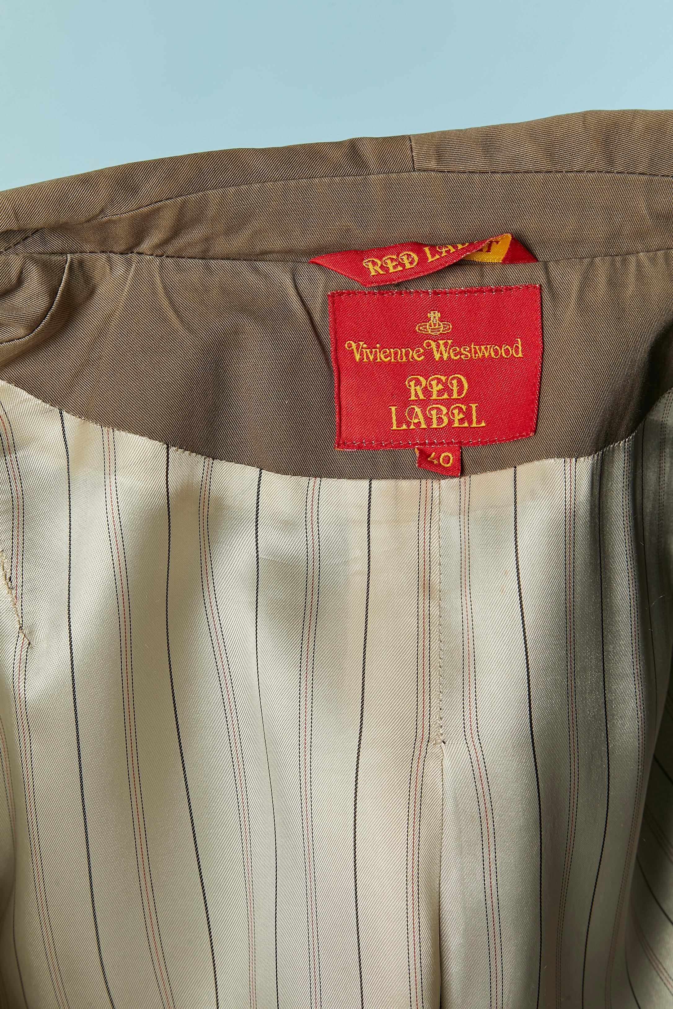 Greyish beige single breasted cotton jacket Vivienne WESTWOOD RED LABEL For Sale 2