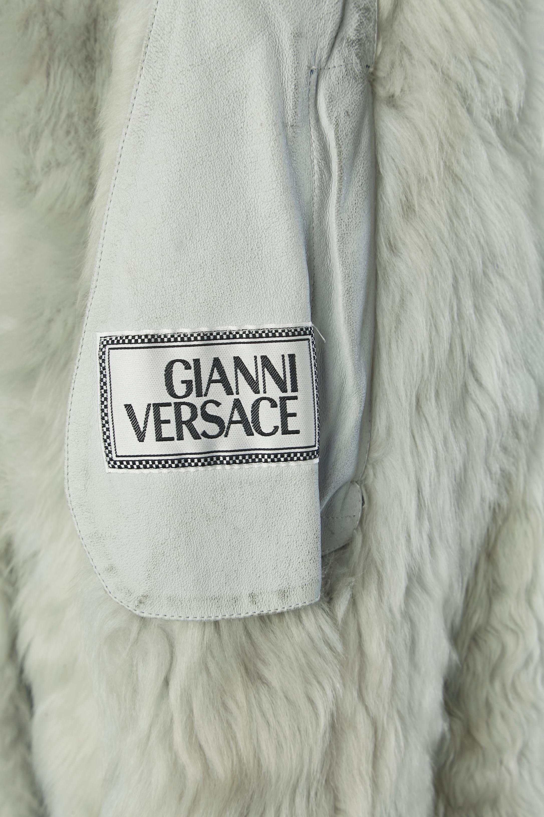 Cappotto Sherling grigio-azzurro Gianni Versace in vendita 4