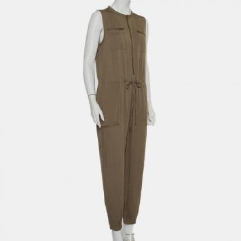Greylin Military Green Synthetic Sleeveless Klark Jumpsuit M For Sale 2