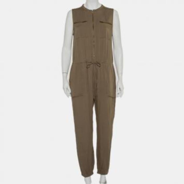 Greylin Military Green Synthetic Sleeveless Klark Jumpsuit M For Sale 4