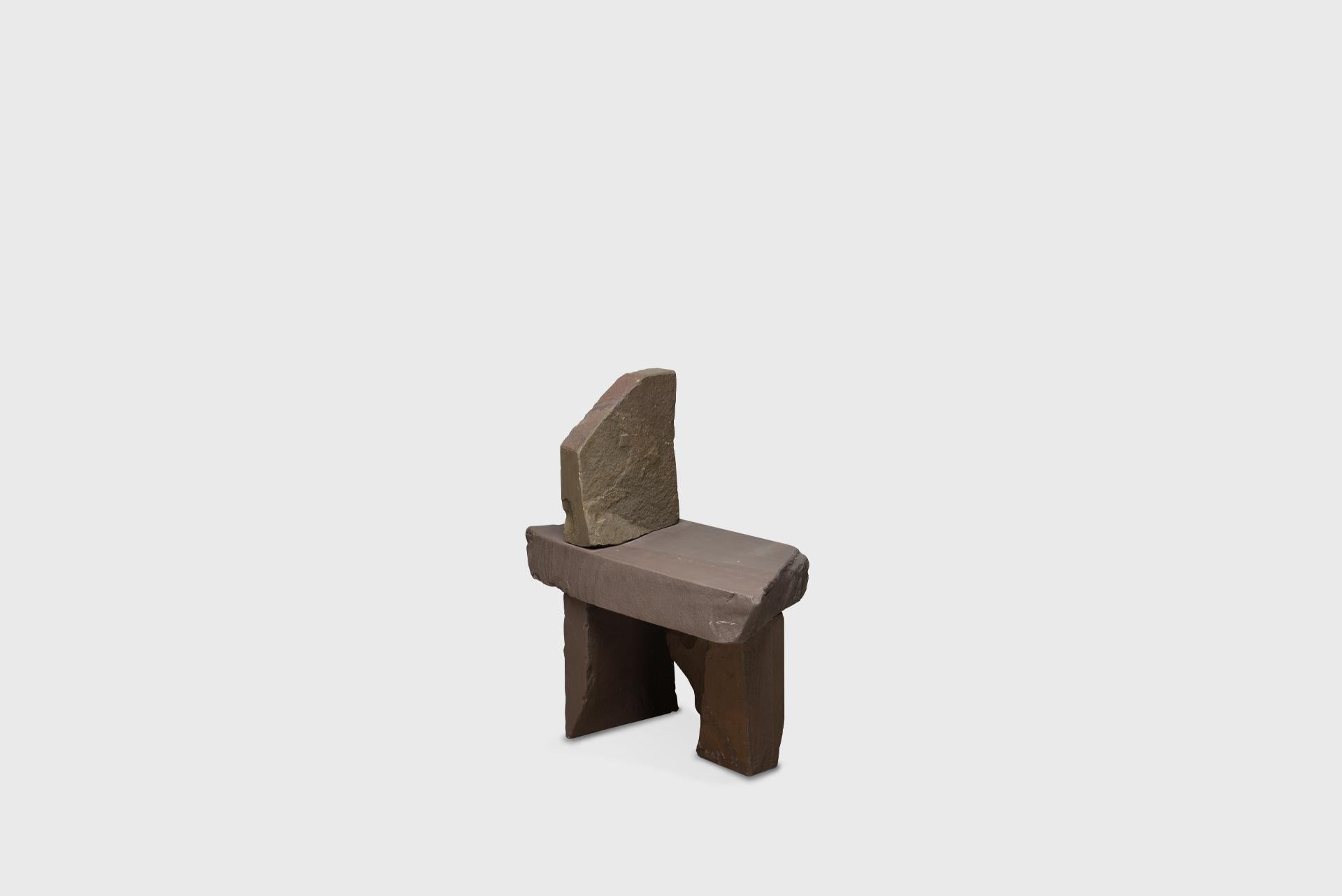Contemporary Natural Chair 07, Graywacke Offcut Gray Stone, Carsten in der Elst In Excellent Condition For Sale In Barcelona, ES