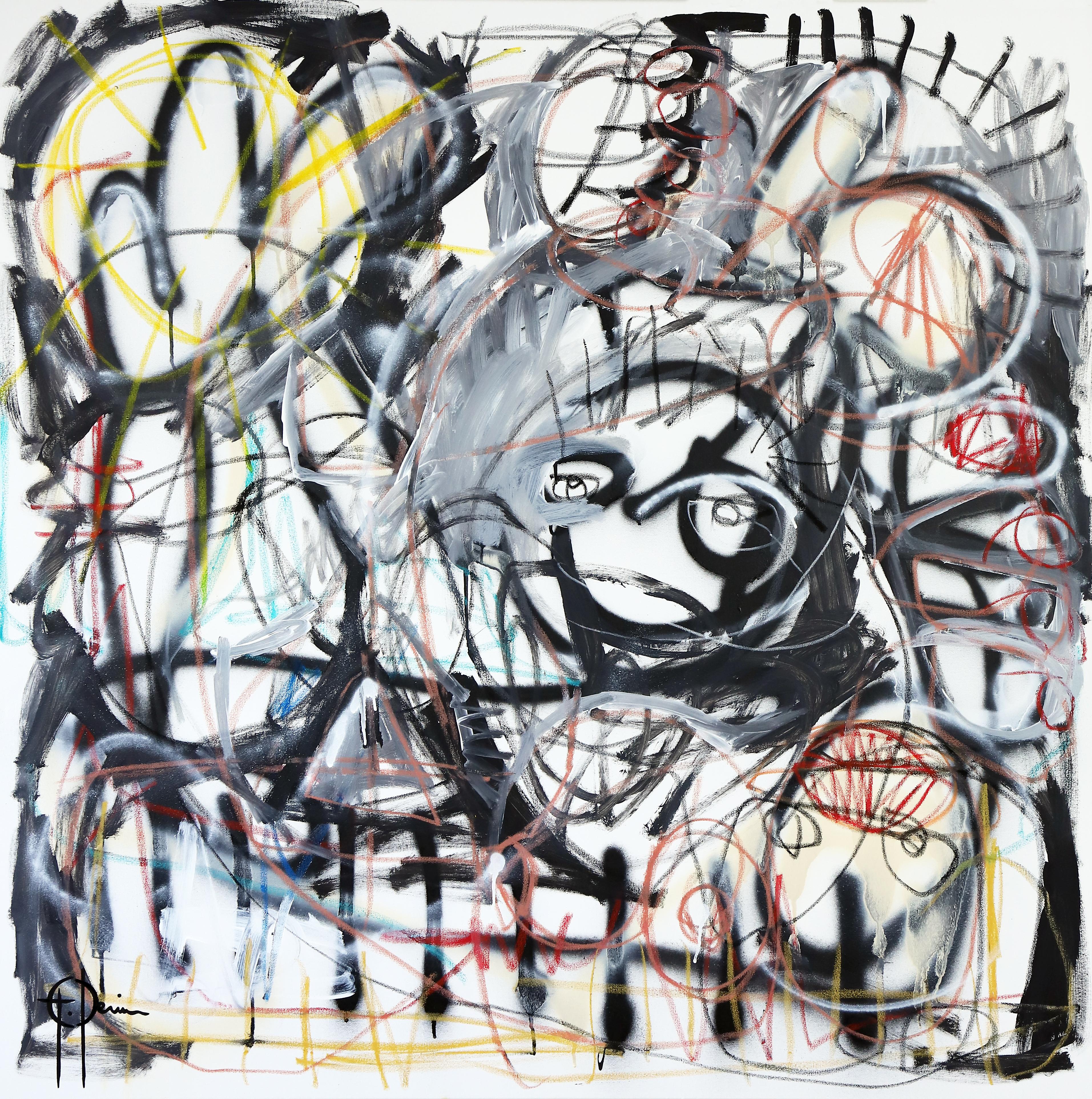 Grégoire Devin Abstract Painting - A Day at the Beach