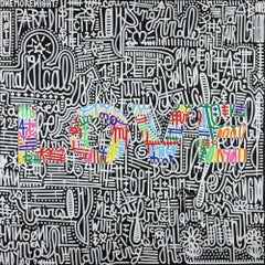Peinture lettrée sur toile ''At First Sight''.