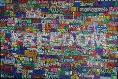 Peinture lettrée sur toile ''Freedom''.
