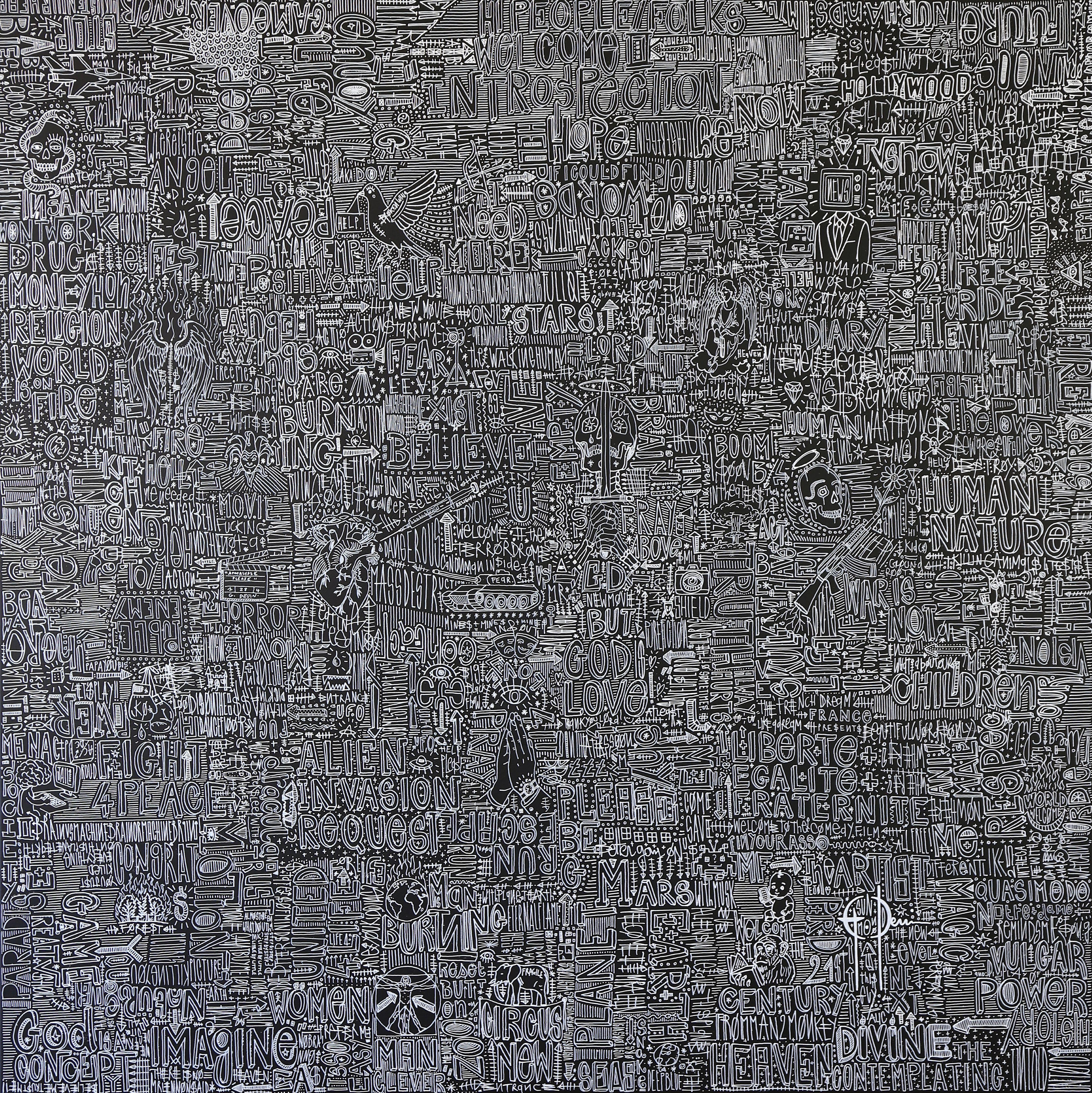 Abstract Painting Grégoire Devin - Introspection