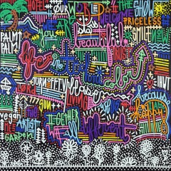 Peinture lettrée sur toile 'Life in Technicolor' (La vie en Technicolor)