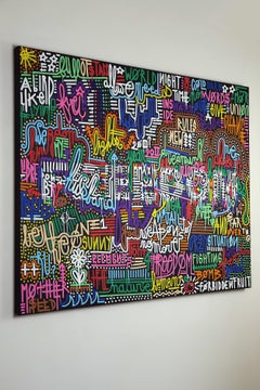 « L'élément de liberté » - Peinture sur toile écrite