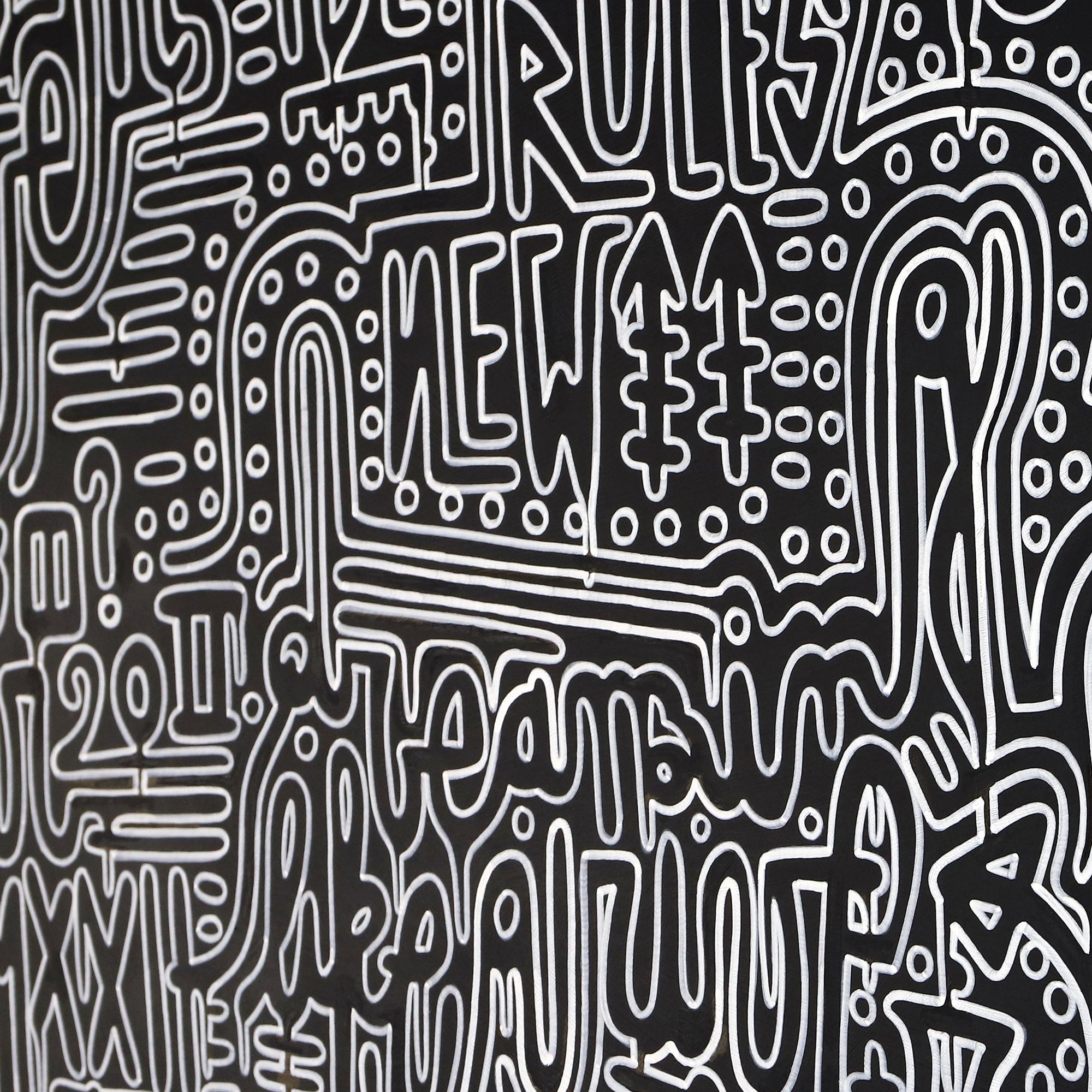 Usa la tua illusione I - Abstract Painting Nero di Grégoire Devin