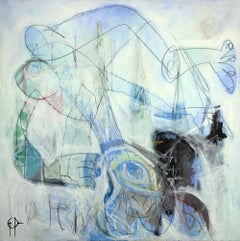 Peinture abstraite sur toile « Wide Open », technique mixte