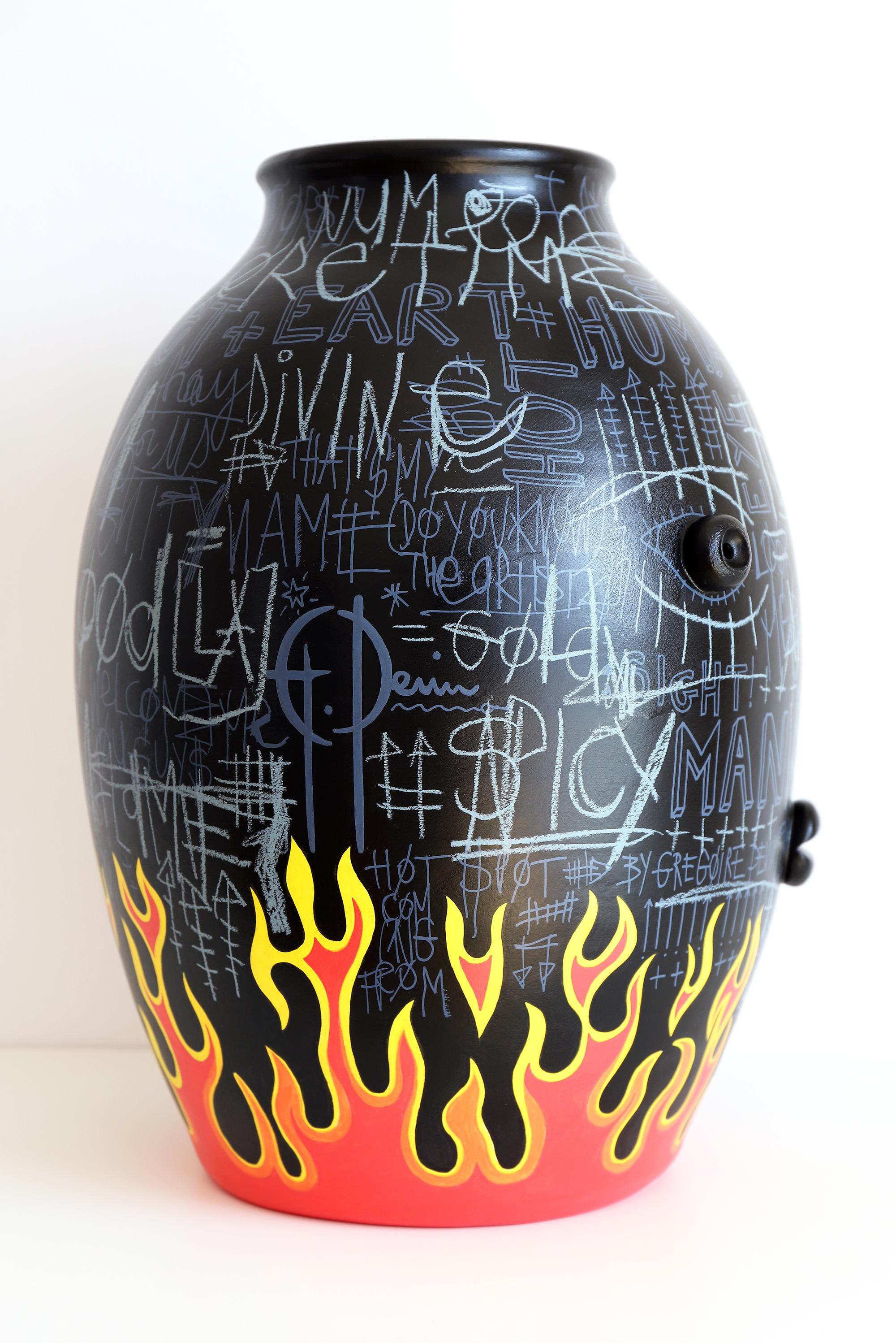 brûler Hollywood Burn - Sculpture de Grégoire Devin