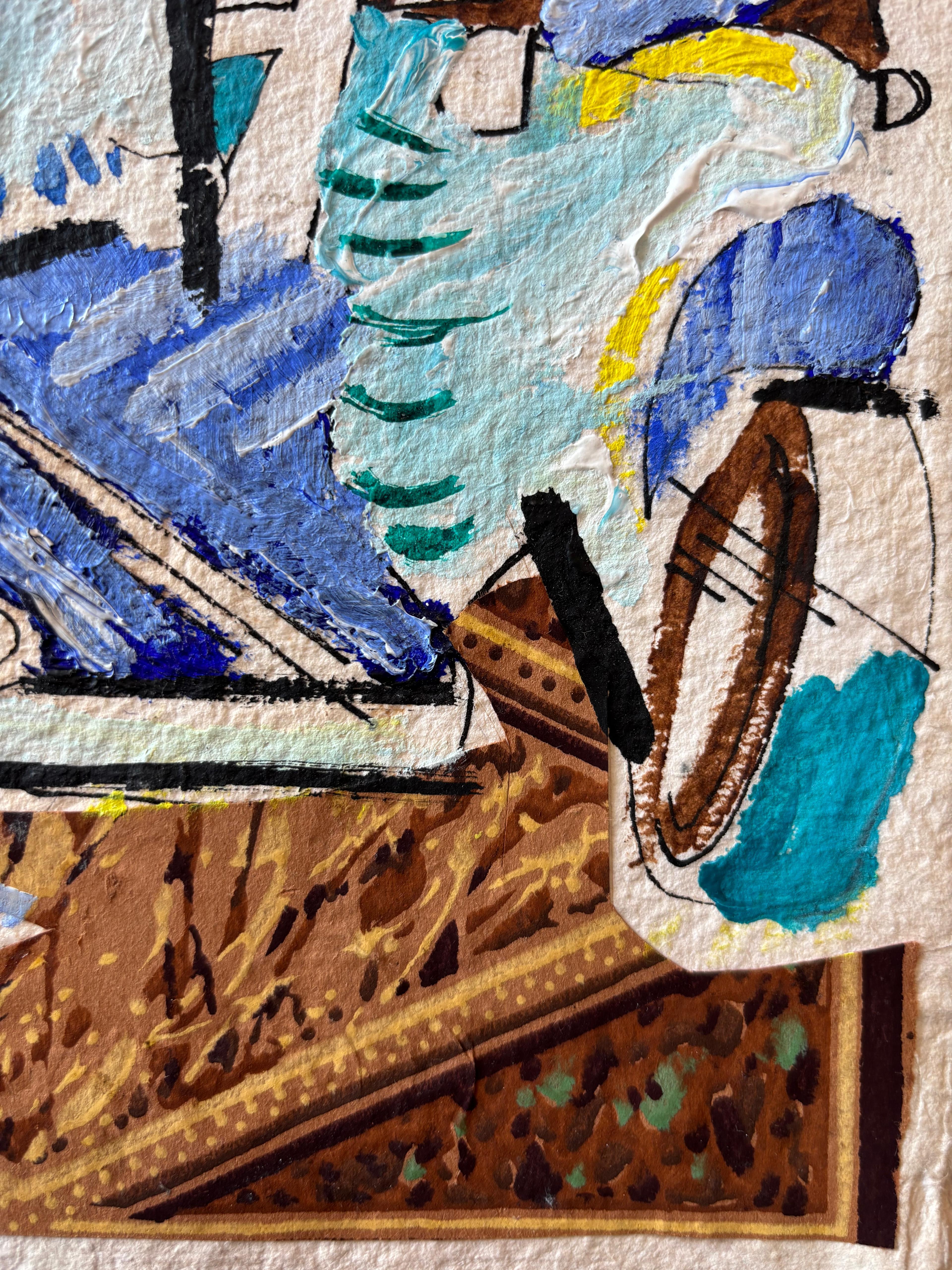 Side-Car by Grégoire Mathias – Mixed media collage with vintage flair For Sale 2