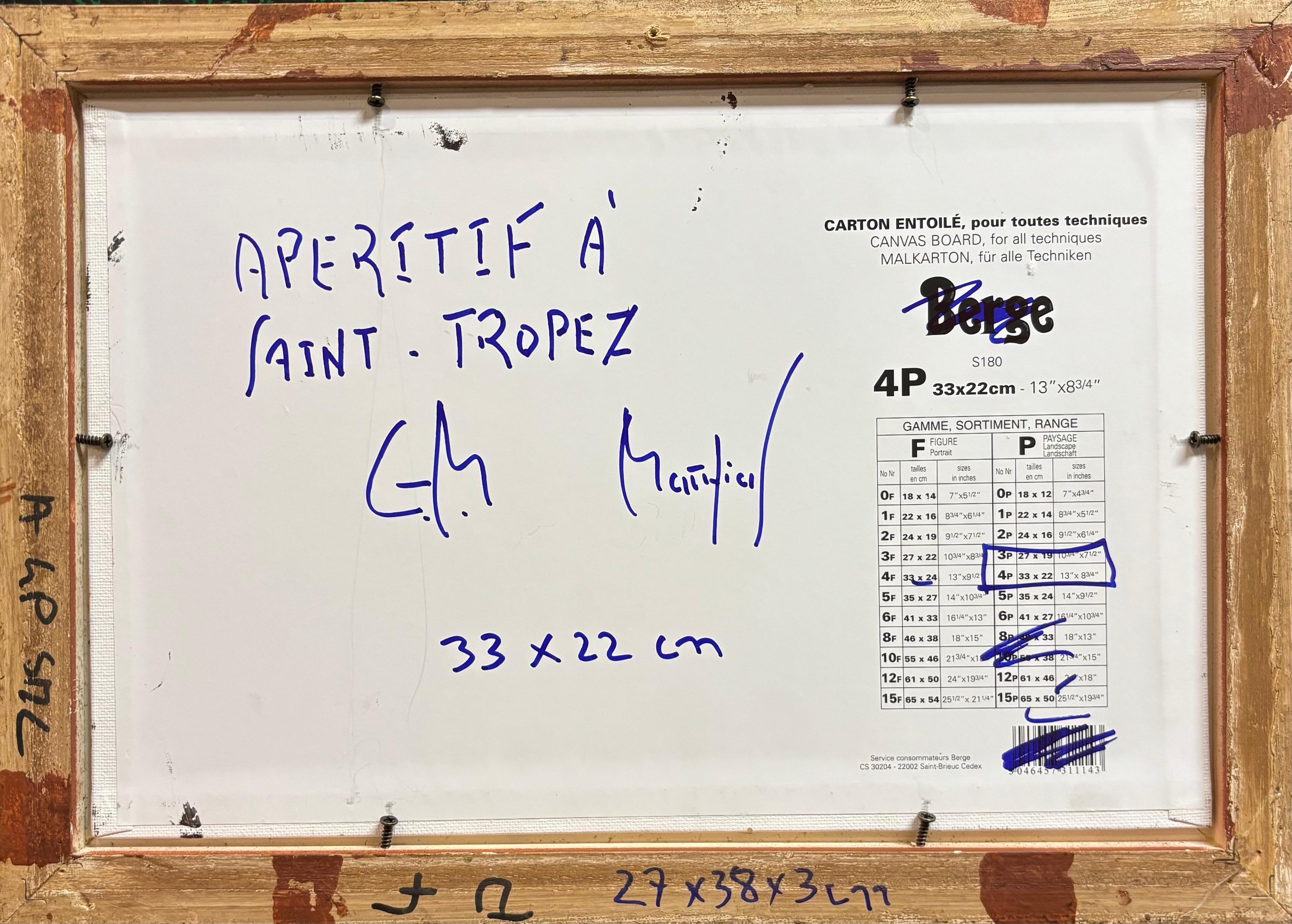 Apéritif à Saint-Tropez by Grégoire Mathias – Acrylic Still Life For Sale 12