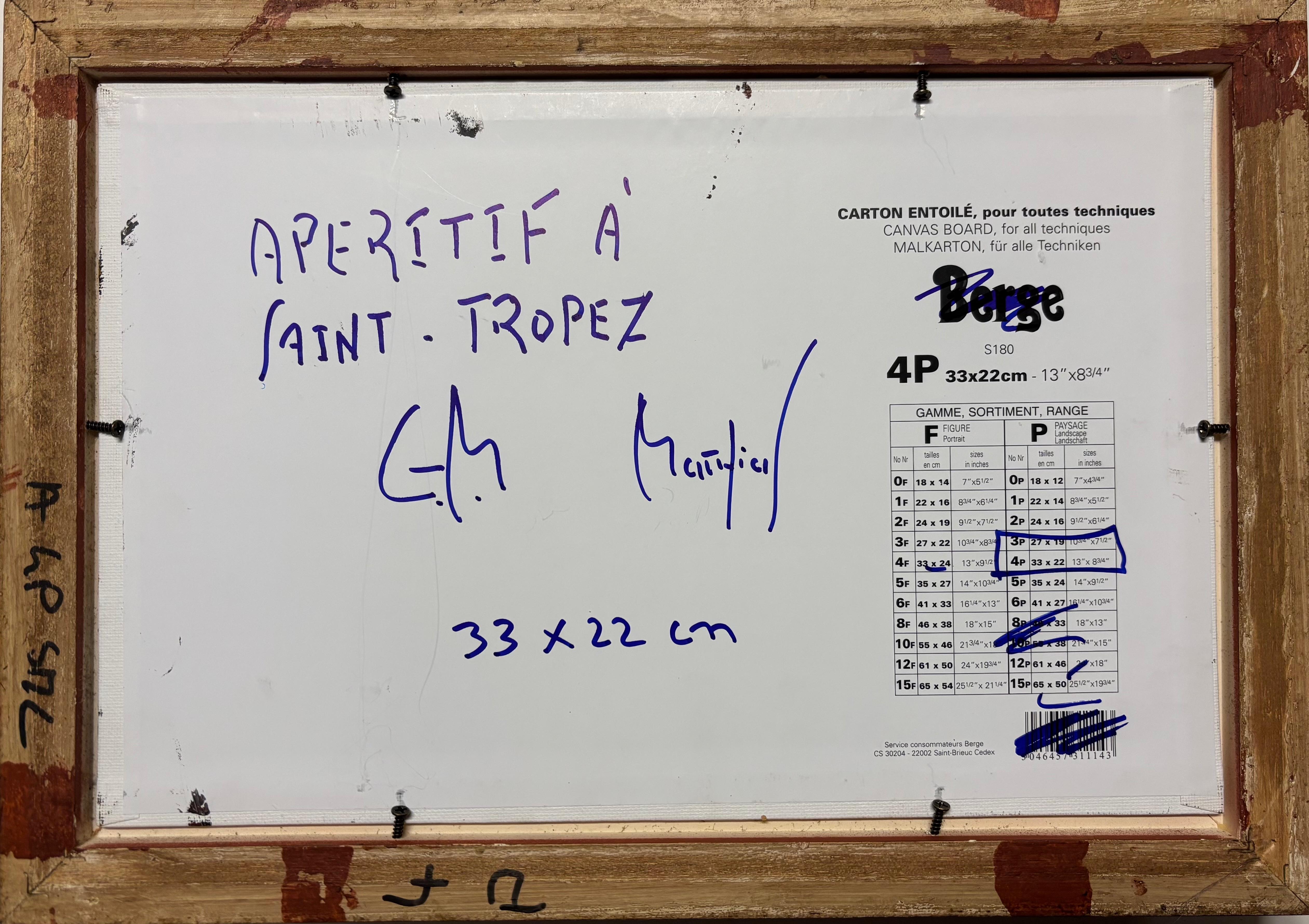 Apéritif à Saint-Tropez by Grégoire Mathias – Acrylic Still Life For Sale 6