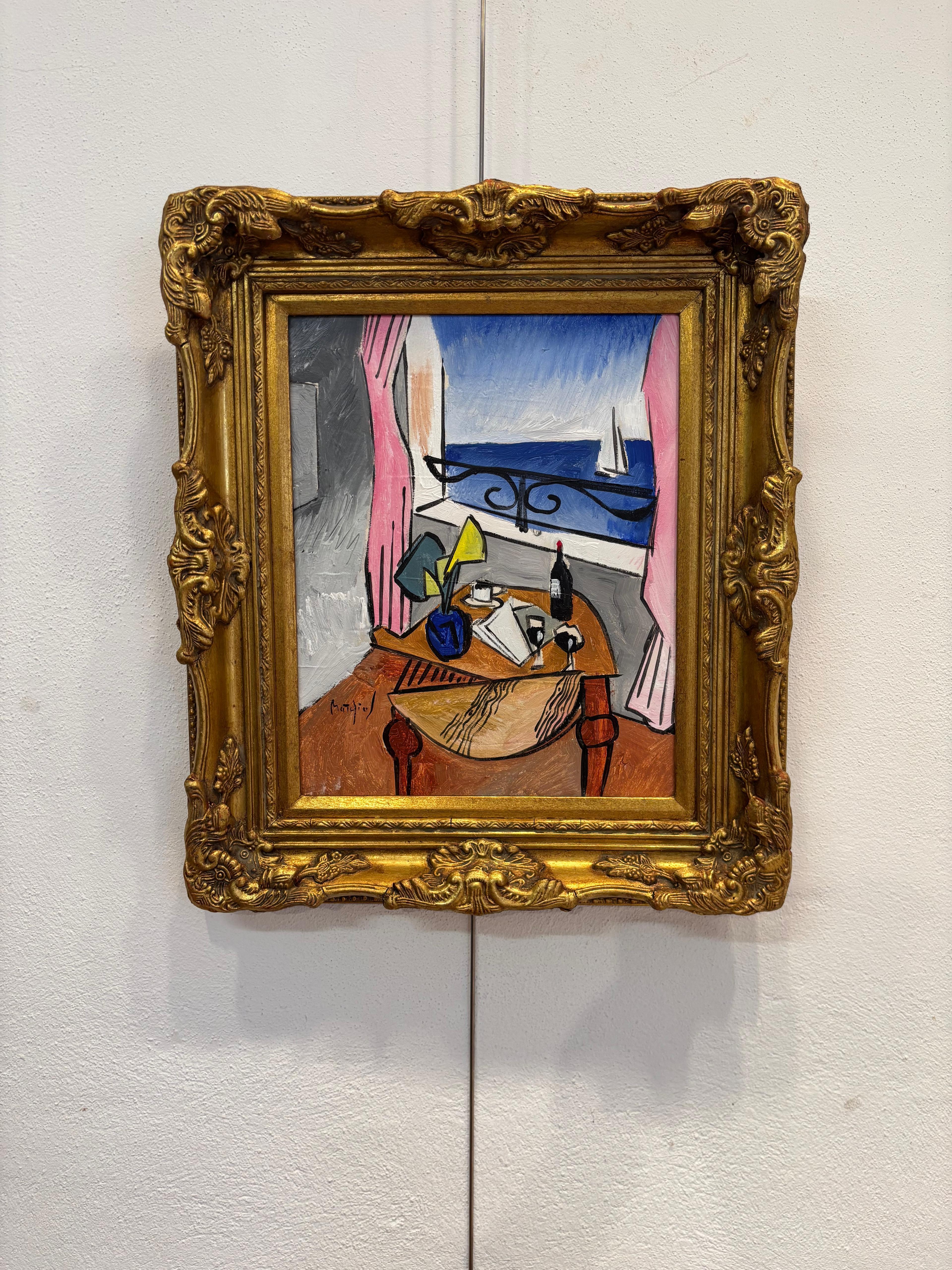 Apéritif au Cap Ferret by Grégoire Mathias – Cubist Mediterranean still life For Sale 7