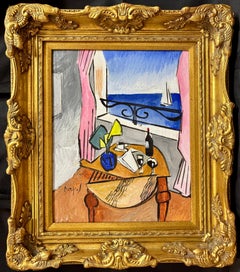 Apéritif au Cap Ferret by Grégoire Mathias – Cubist Mediterranean still life