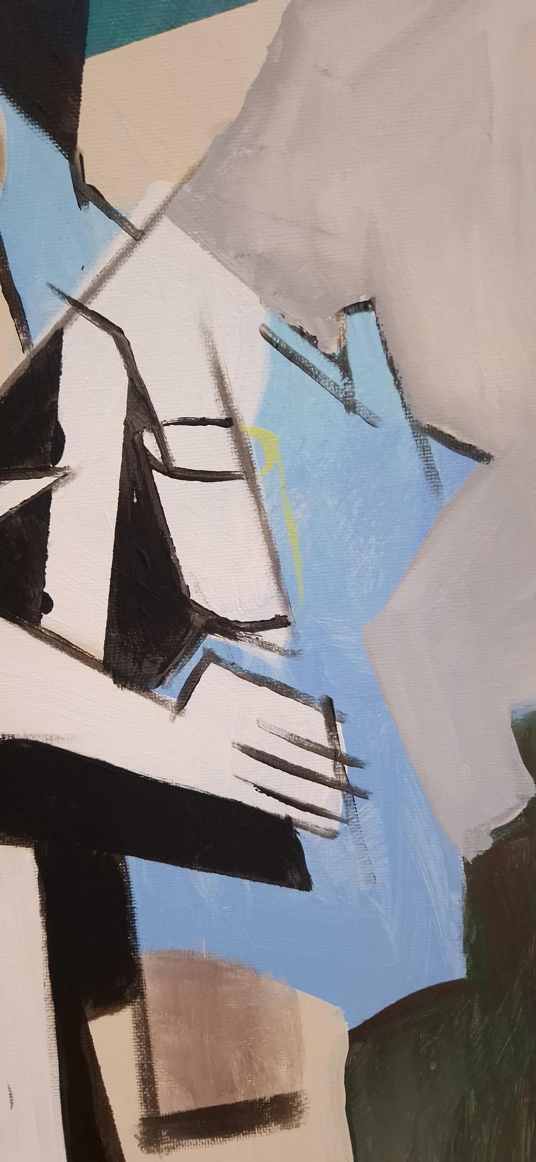 Après Midi au Café by Grégoire Mathias – Modern French Cubist Café Scene For Sale 9