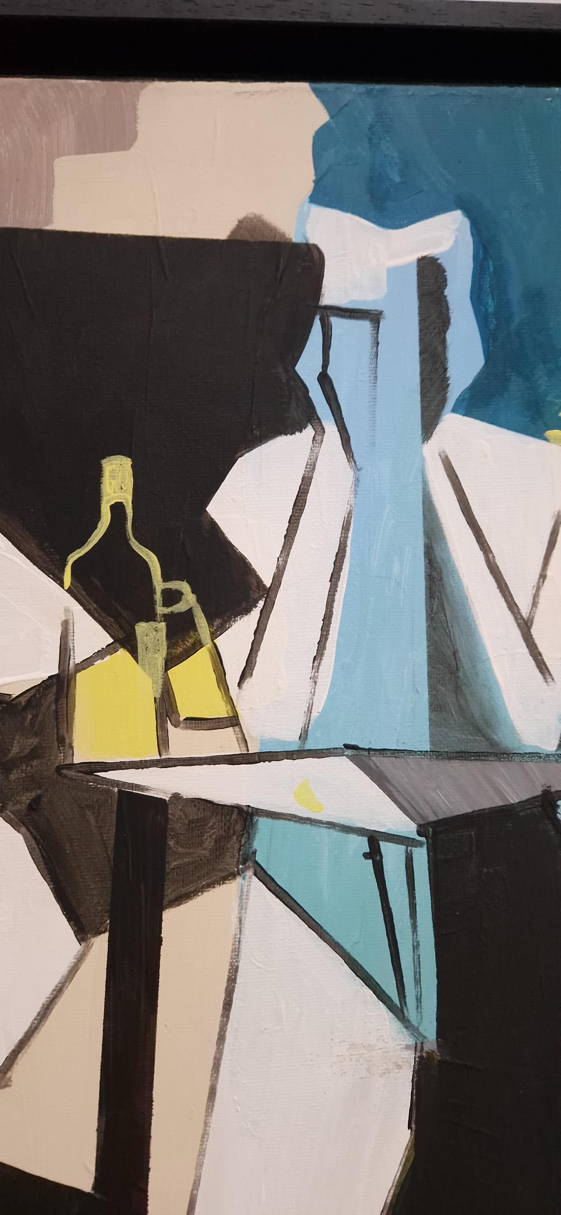Après Midi au Café by Grégoire Mathias – Modern French Cubist Café Scene 7