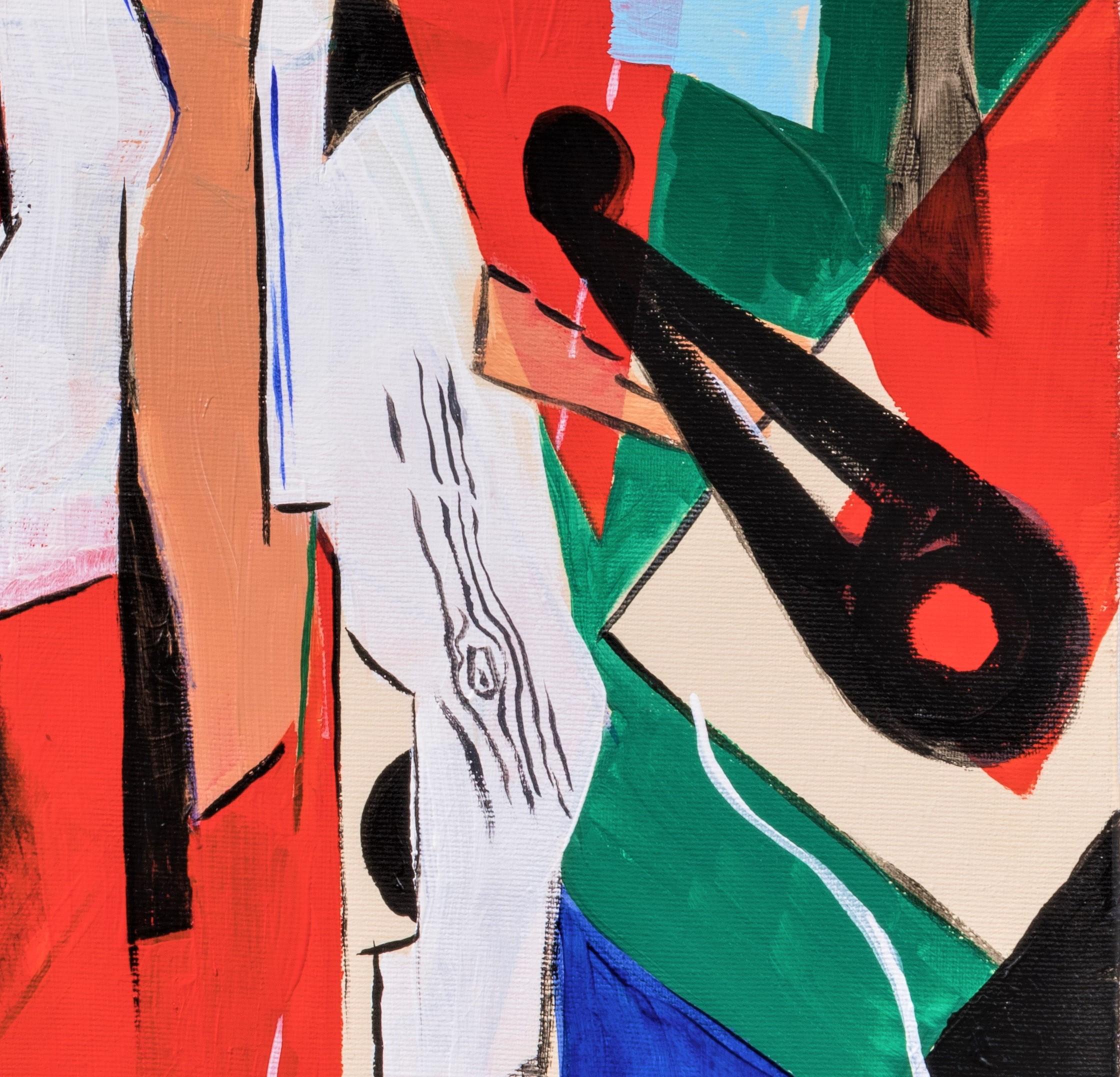 Après Midi en Grèce by Grégoire Mathias – Diachronic Cubist Seaside Composition For Sale 11
