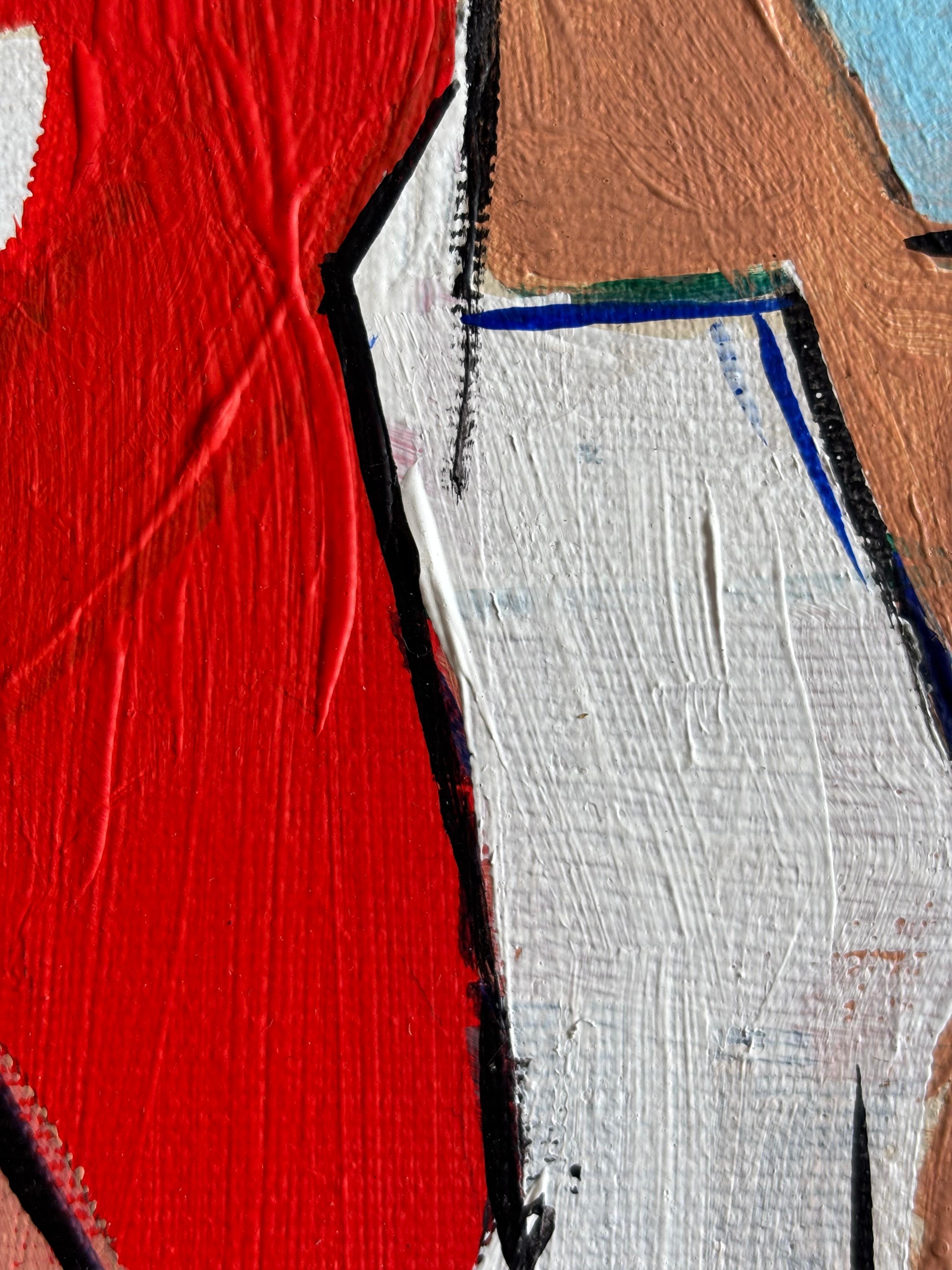Après Midi en Grèce by Grégoire Mathias – Diachronic Cubist Seaside Composition For Sale 6
