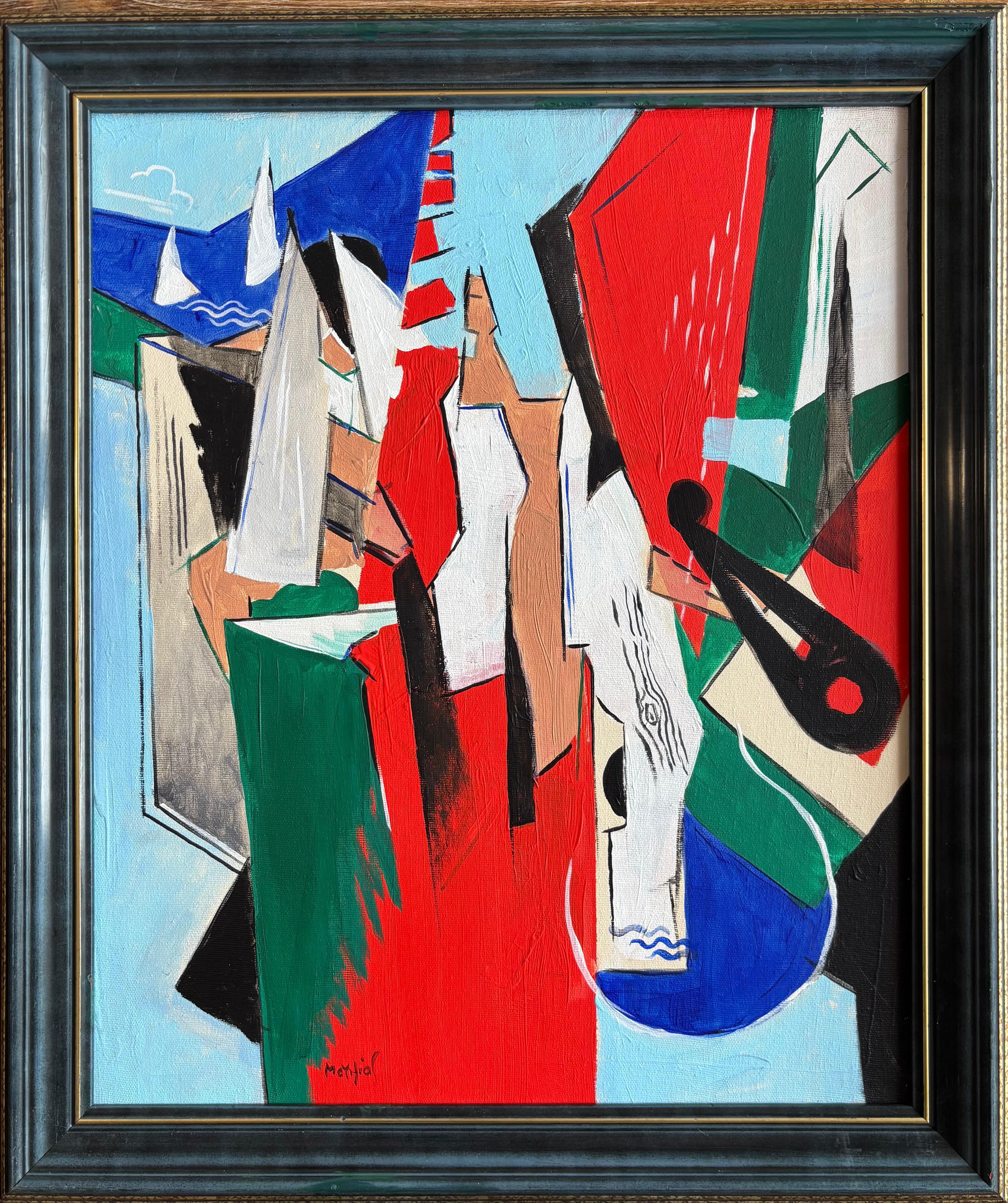 Après Midi en Grèce par Grégoire Mathias - Composition cubiste diachronique en bord de mer