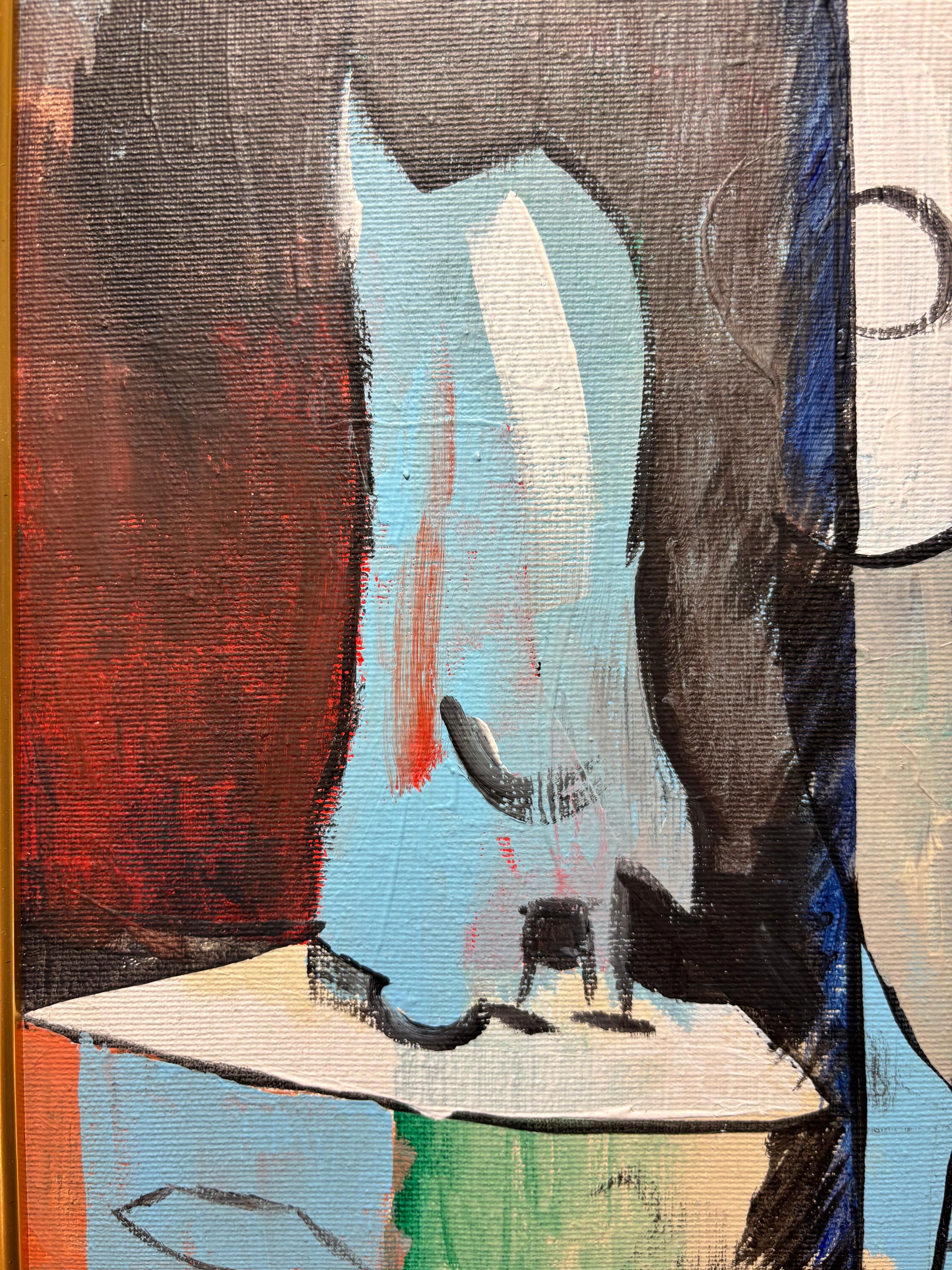 Après Midi en Grèce II von Grégoire Mathias - Kubistische Acrylmalerei auf Leinwand im Angebot 2