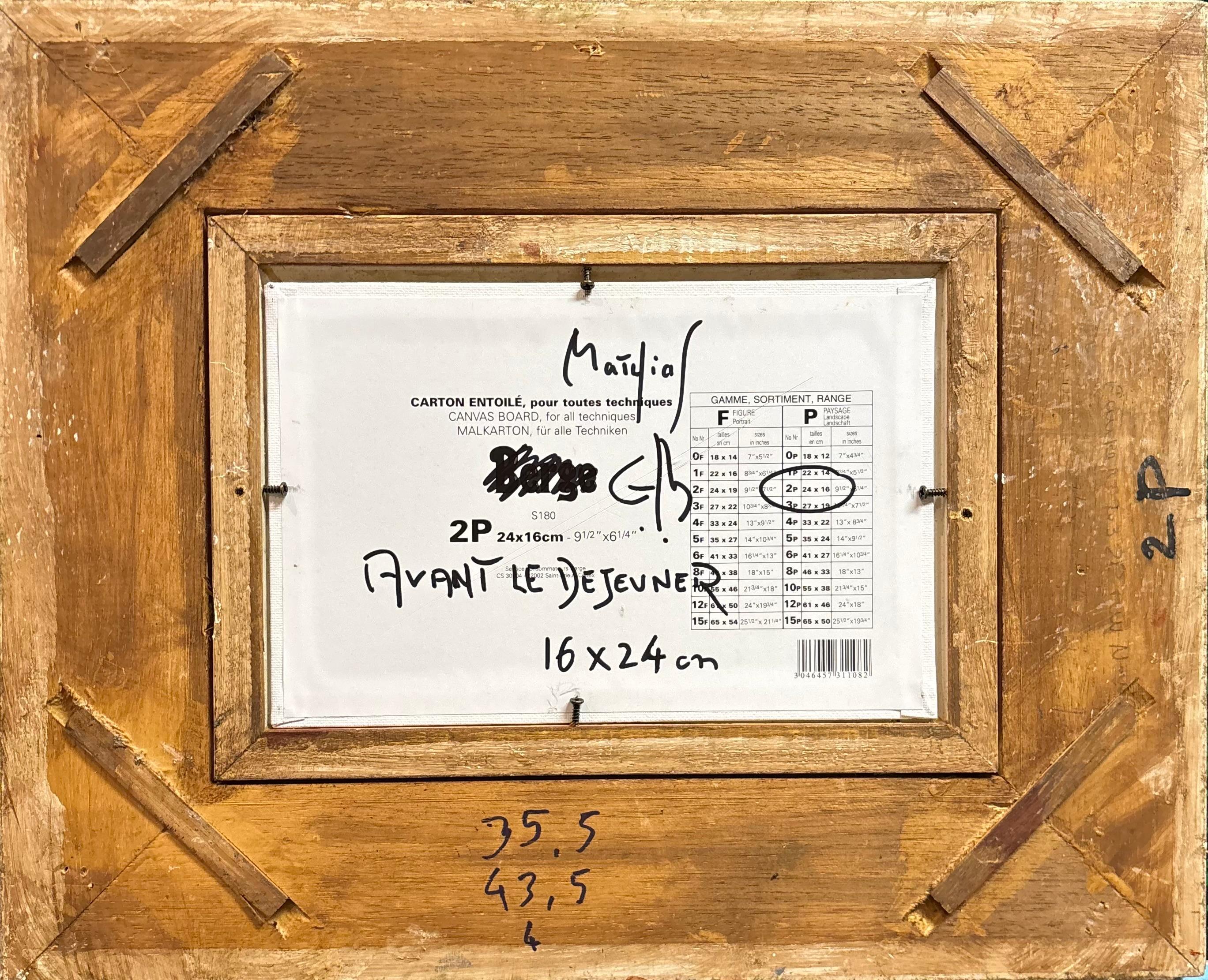 Avant le Déjeuner, von Grégoire Mathias - Stilleben mit Weinflaschen und Glas im Angebot 10