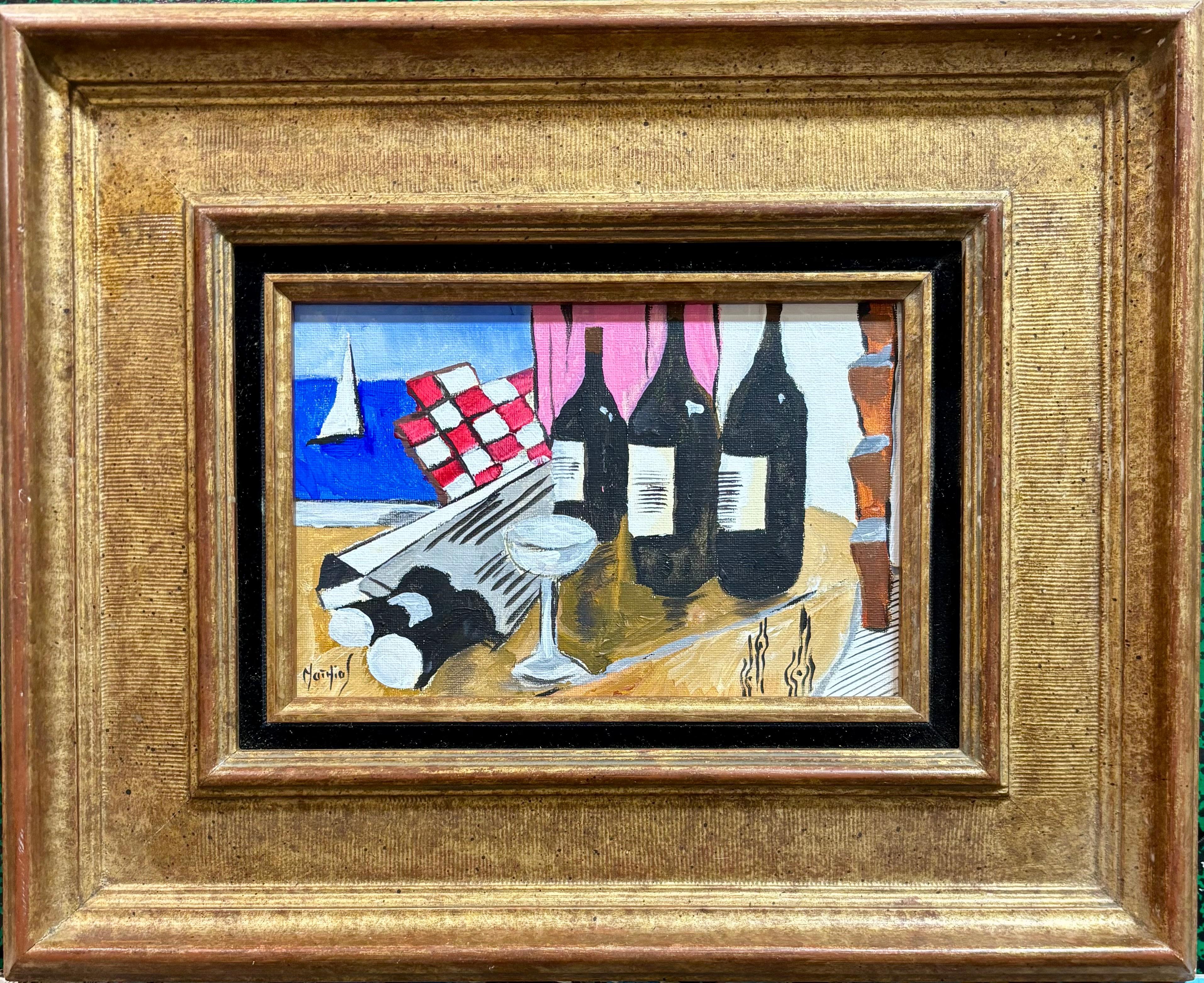 Avant le Déjeuner, by Grégoire Mathias – Still Life with Wine Bottles and Glass