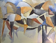 "Cheval 361" by Grégoire Mathias – Lascaux-Inspired Cubist Horse Painting