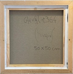 Cheval 364 – Lascaux-Inspired Cubist Horse Painting, Acrylic on Canvas, 50x50cm