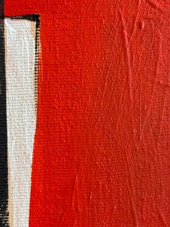 Crépuscule dans l'Atelier by Greg Mathias – Cubist Composition in red and green