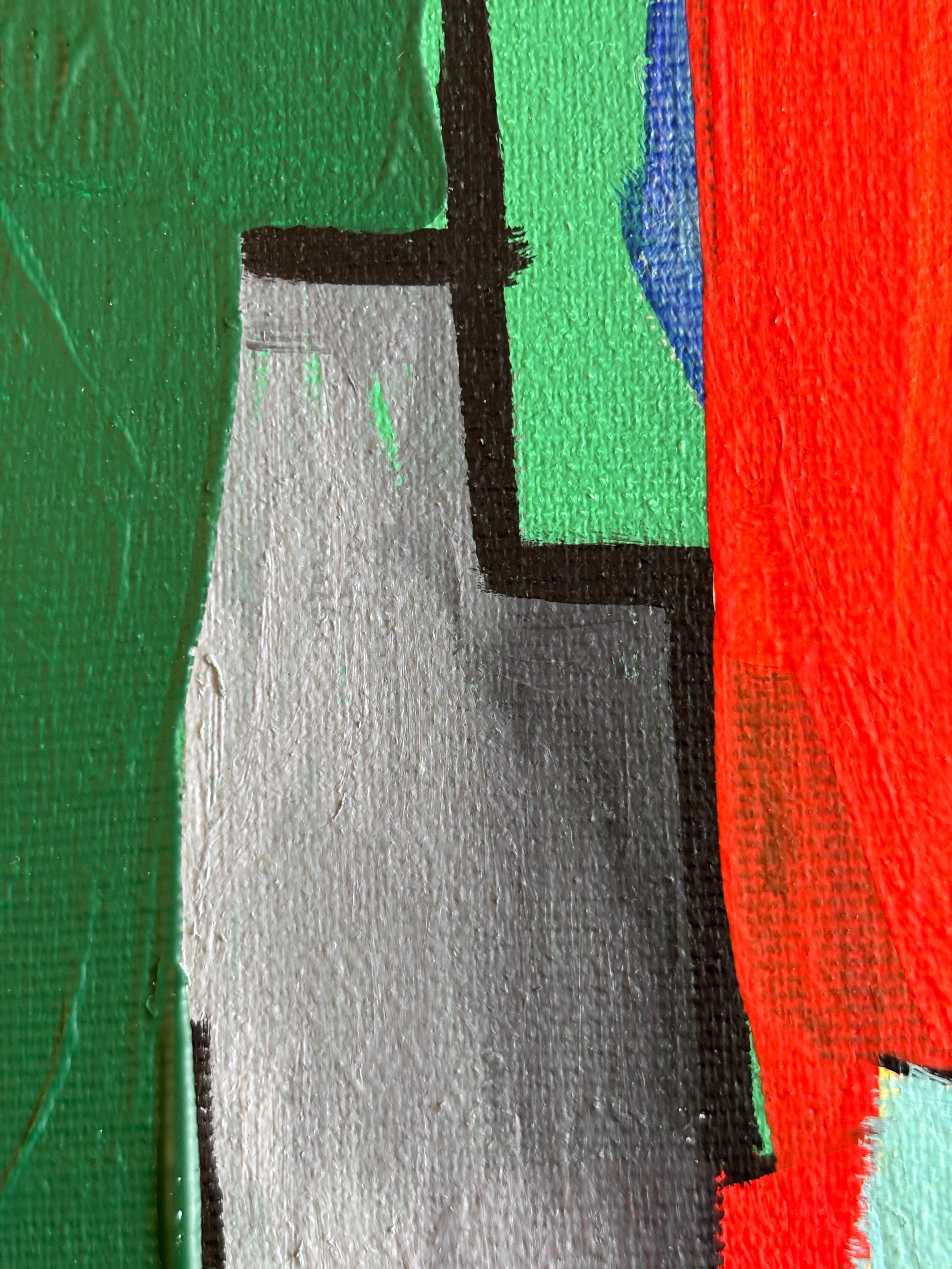 Crépuscule dans l'Atelier (Twilight in the Studio)
Acrylic on canvas
55 x 46 cm

A dynamic Diachronic Cubist work, Crépuscule dans l'Atelier layers geometry, color, and moments in time to depict the artist's studio interior as daylight