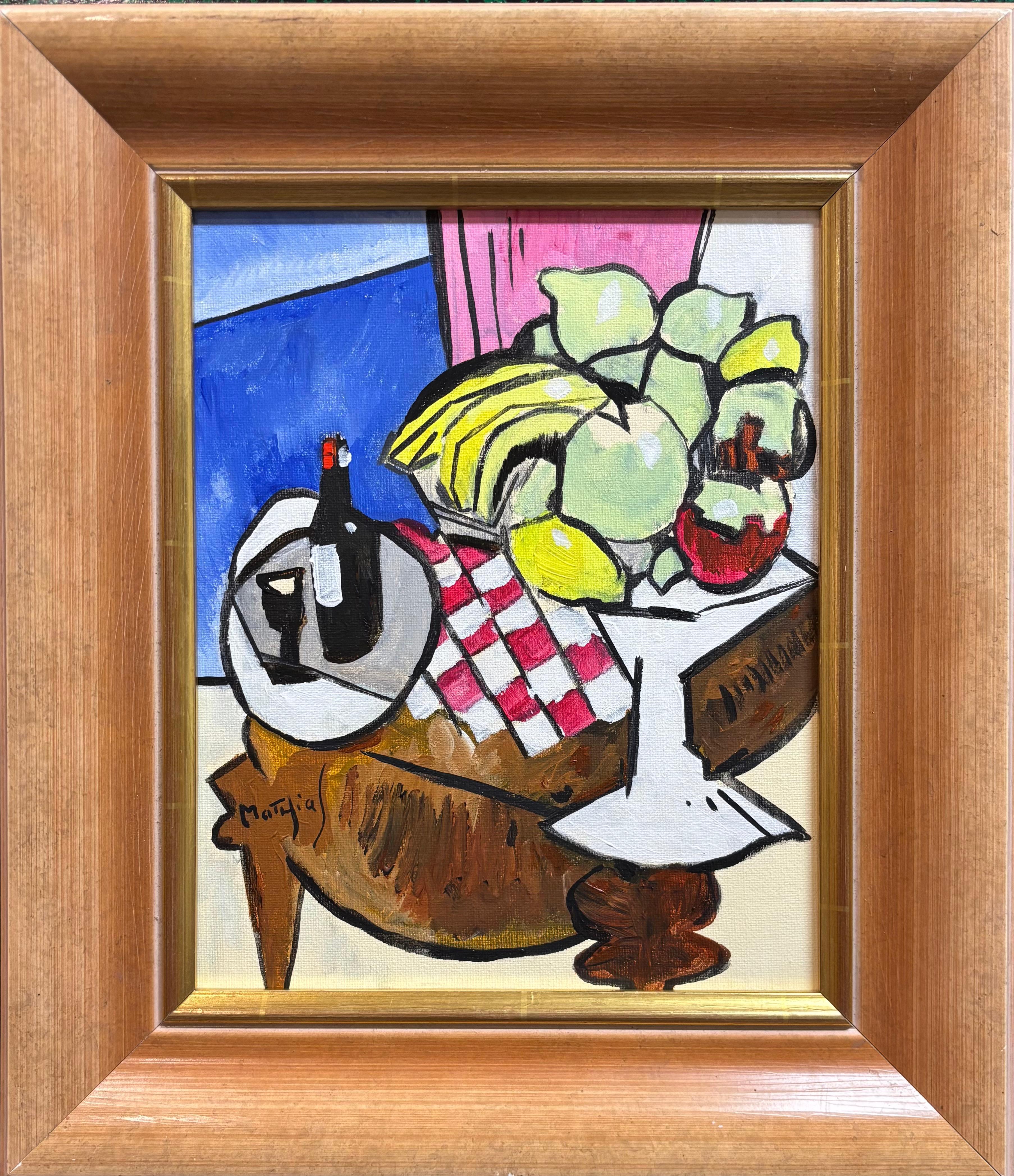 "Dégustation dans le Médoc" by Grégoire Mathias – Modern Cubist Still Life