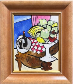 Grégoire Mathias - "Dégustation dans le Médoc" by Grégoire Mathias – Modern Cubist Still Life "Dégustation dans le Médoc" by Grégoire Mathias – Modern Cubist Still Life