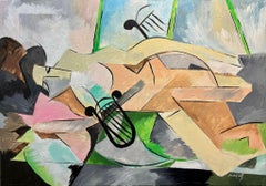 Euterpe, Muse de la Musique-Acrilico cubista su tela, di Gregoire Mathias