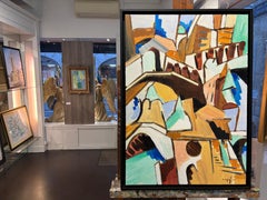 French Modern Cubist Architectural Abstraction — Venice Italy, Ochre Terracotta