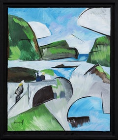 "Gap of Dunloe, Day" - Acrylic on Canvas Cubist Landscape Painting of Ireland