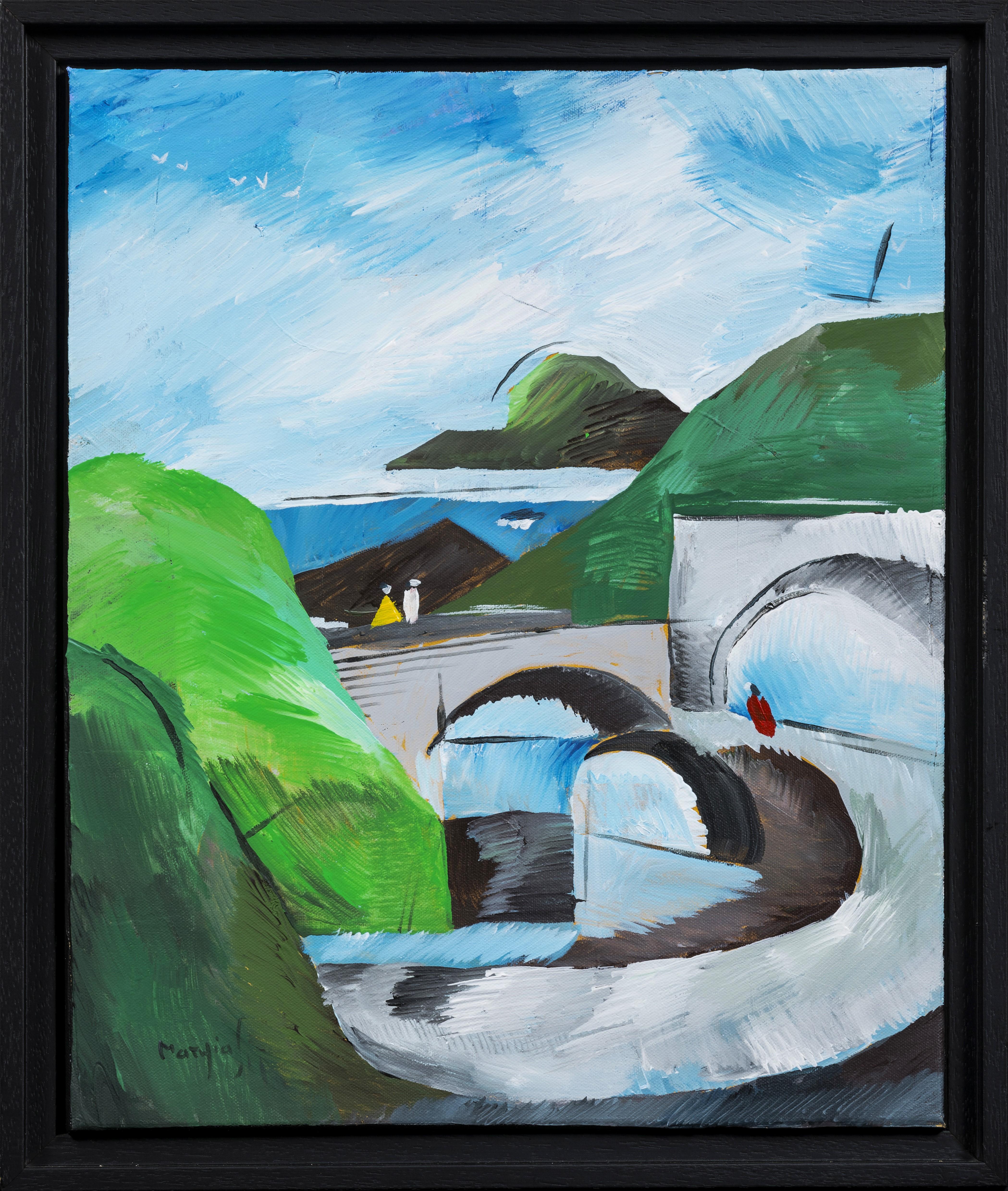 "Gap of Dunloe, Evening" Acrylic on Canvas Cubist Landscape Painting of Ireland