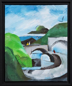 "Gap of Dunloe, Evening" Acrylic on Canvas Cubist Landscape Painting of Ireland