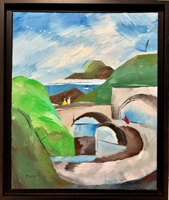 "Gap of Dunloe, Evening" Acrylic on Canvas Cubist Landscape Painting of Ireland