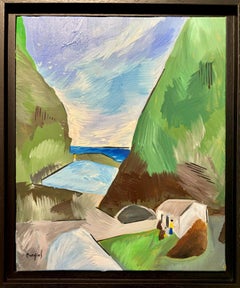 "Gap of Dunloe, Morning" Acrylic on Canvas Cubist Landscape Painting of Ireland
