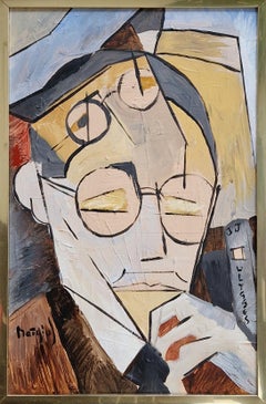 James Joyce, Intersecting Portraits by G. Mathias – Irish Writer in Cubist Style