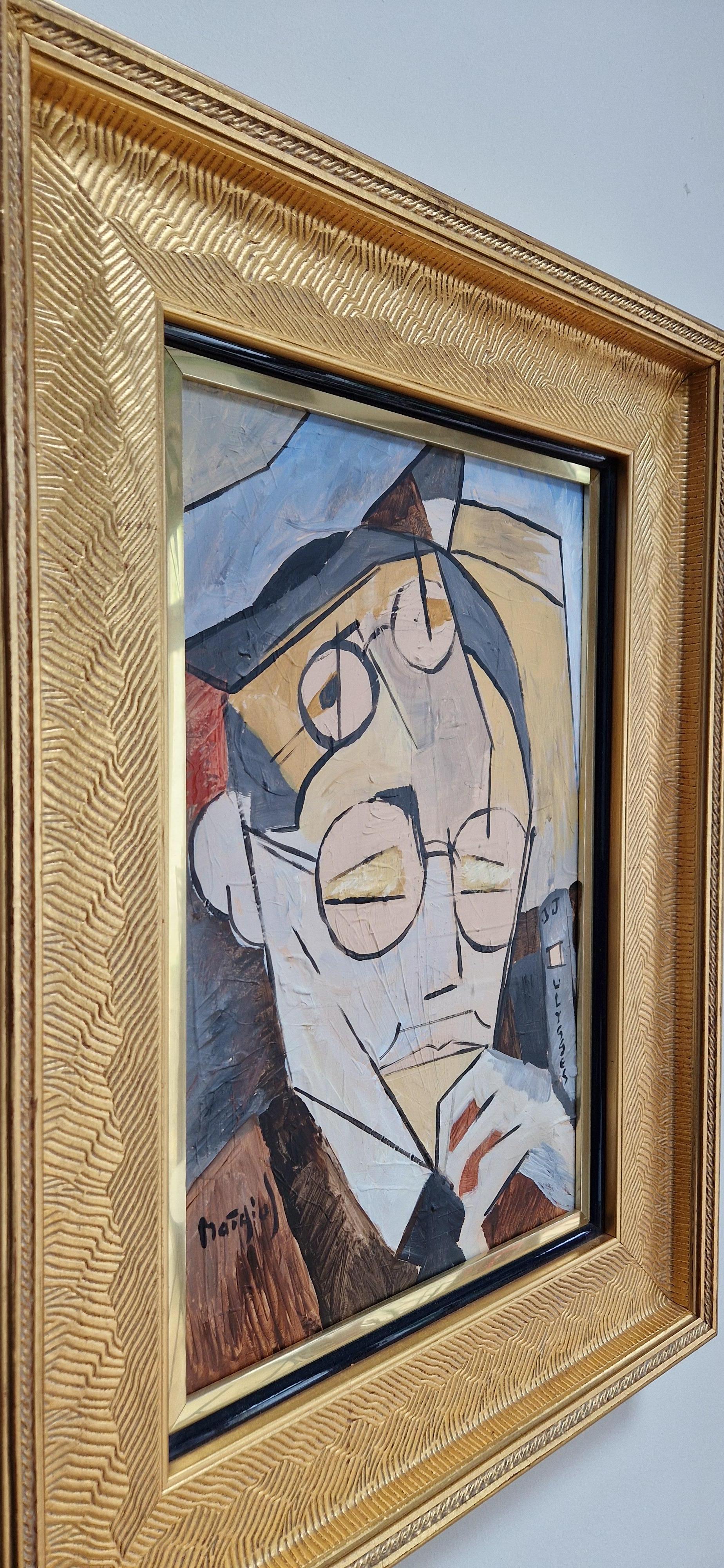 Este cuadro es un retrato de James Joyce, en el estilo cubista diacrónico único de Grégoire Mathias. 

Se expuso durante la primera exposición del artista en Irlanda, que tuvo lugar en mayo de 2024 en Dublín, coincidiendo con el Festival Bloomsday,