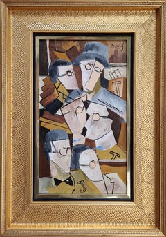 James Joyce, Portrait aux Livres, by G. Mathias – Irish Icon in Cubist Style