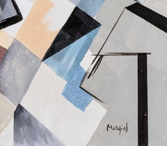 Journée de Plage – Cubist Beach Scene, Abstract Coastal Painting, Acrylic