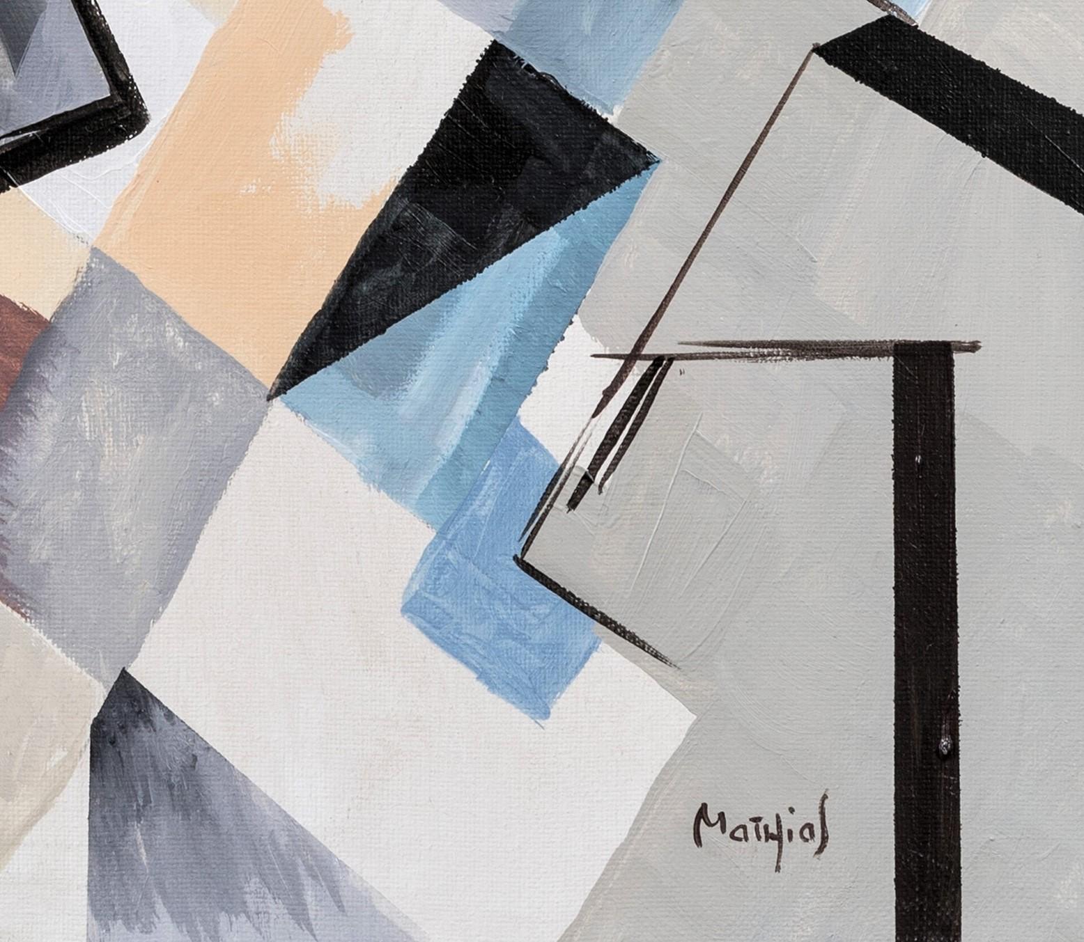 Journée de Plage – Cubist Beach Scene in Diachronic Cubism, by Grégoire Mathias For Sale 1